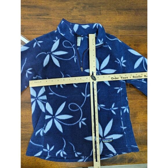 Patagonia Purple and White Synchilla Pullover 1/4 ZIP Fleece Jacket Front Pocket - Picture 6 of 6